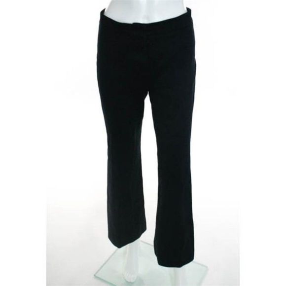 Derek Lam Dark Navy Blue Flat Front Boot Cut Trousers Pants Size 28 - Picture 3 of 6